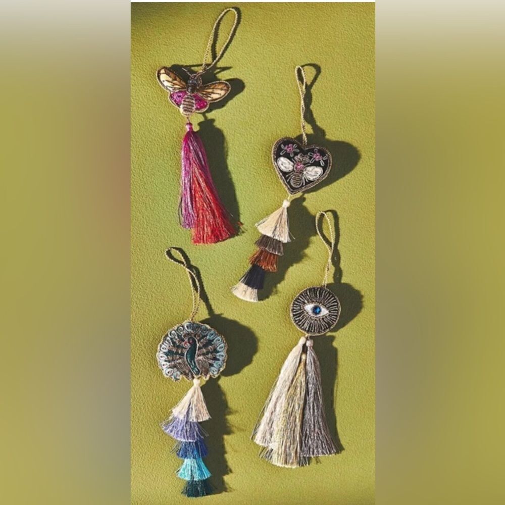 Anthropologie Tassel Ornament Peacock NWT - Picture 2 of 4